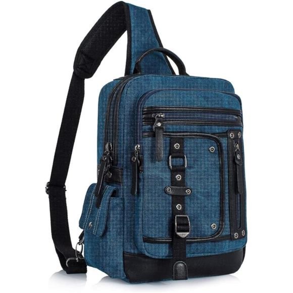 Messenger Bag for Men Canvas Sling Bag Crossbody Backpack Laptop Shoulder Bag - Picture 1 of 6